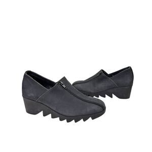 ARCHE Patcha Womens Gray Nubuck Leather Side Zip Wedge Shoe Size EU 37/ US 6.5